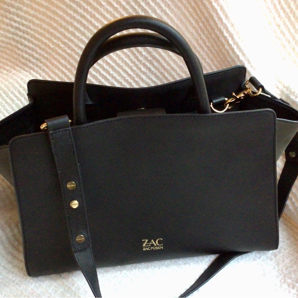 ZAC Zac Posen Black and Olive Two-toned Bag - Picture 7 of 16